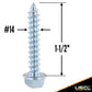 #14 x 1-1/2" E-Track Hex Head Wood Screw Pack (10 pk)