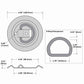 Bolt-On Flush-Mount D-Ring - 316 Stainless - 800 lbs. BS