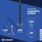 Concrete screw dimensions: length, drive, diameter.