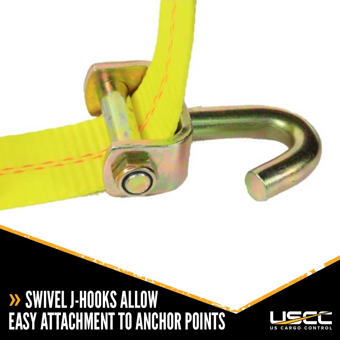 2" x 10' OEM Replacement Wheel Strap with 2 Swivel J Hooks and 3 Adjustable Rubber Cleats