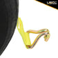 2" x 10' OEM Replacement Wheel Strap with 2 Wire Hooks and 3 Adjustable Rubber Cleats