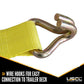 2" x 14' OEM Replacement Wheel Strap with 2 Wire Hooks and 3 Adjustable Rubber Cleats