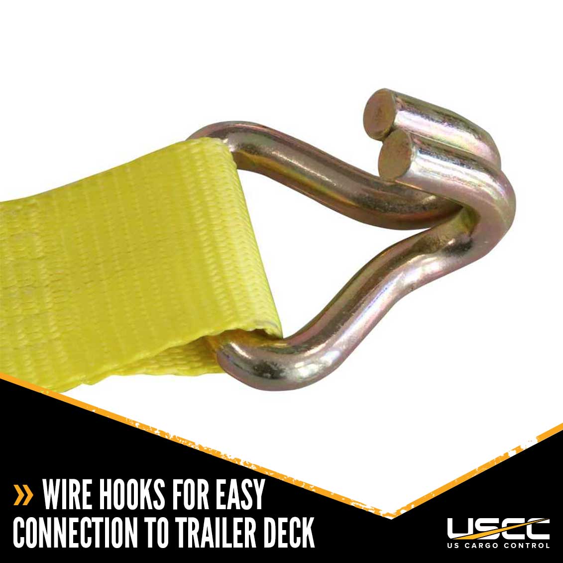 2" x 14' OEM Replacement Wheel Strap with 2 Wire Hooks and 3 Adjustable Rubber Cleats