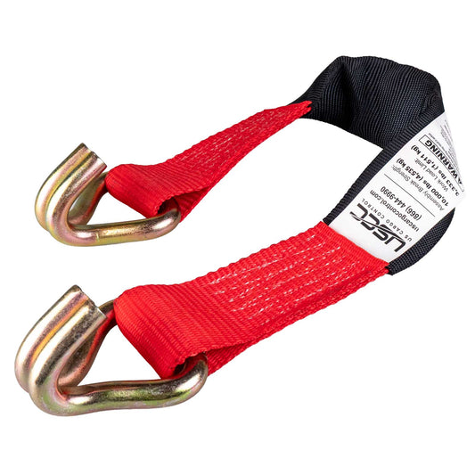 2" x 2' Red Axle Strap w/ 2" Short Zinc Wire Hook