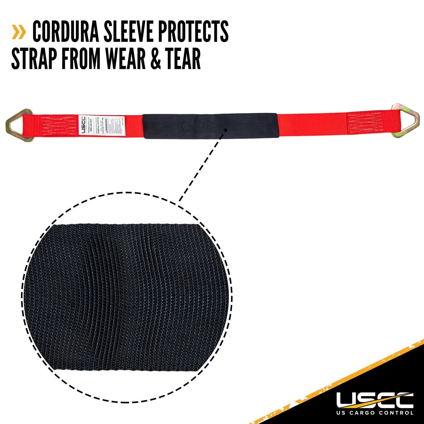 2" x 3' Red Axle Strap w/ 2" Stamped D-Rings