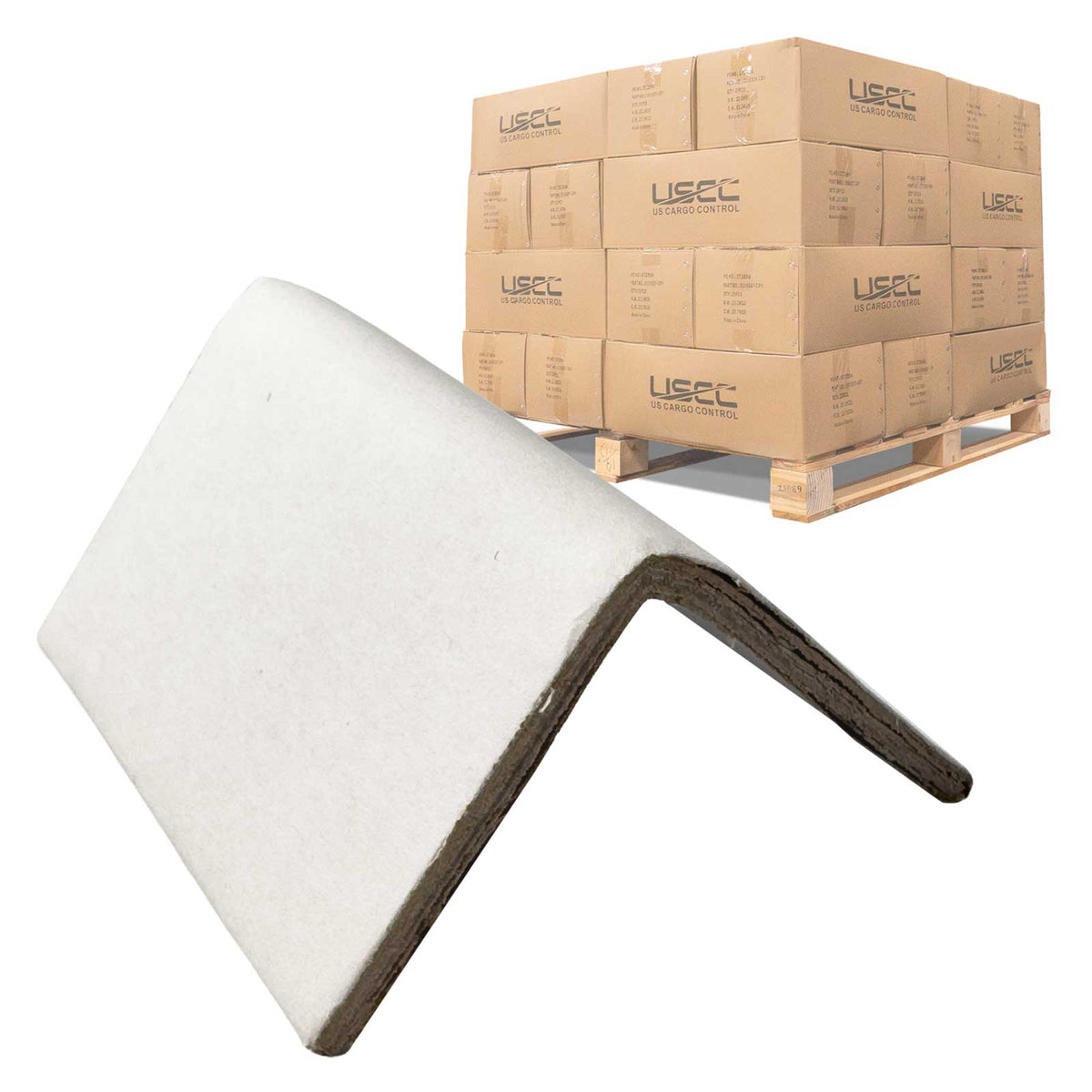 Light-Duty Cardboard Strapping Protectors | .120" Thick, 2" x 2" x 3", 38,880-Pack (Pallet)