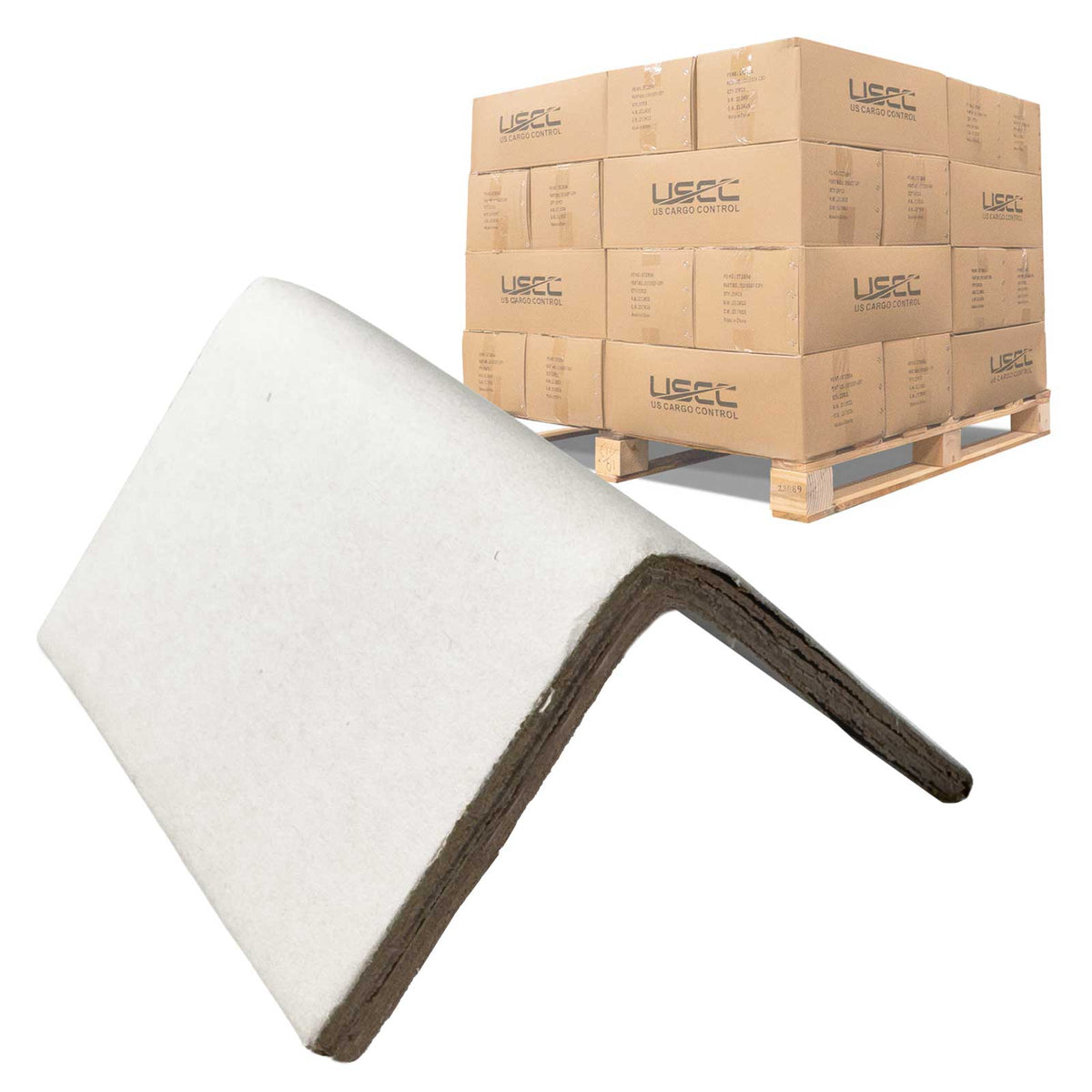 Medium-Duty Cardboard Strapping Protectors | .160" Thick, 2" x 2" x 3", 29,160-Pack (Pallet)