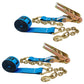 3" x 40' Ratchet Strap with Chain Extensions | Blue | 2-Pack