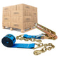 3" x 40' Ratchet Strap with Chain Extensions | Blue | 108-Pack (Pallet)