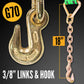 3" x 20' Ratchet Strap with Chain Extensions | Green