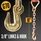3" x 11" Fixed End with Ratchet / Chain Extension | Yellow