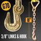 3" x 27' Ratchet Strap with Chain Extensions | Yellow | 4-Pack