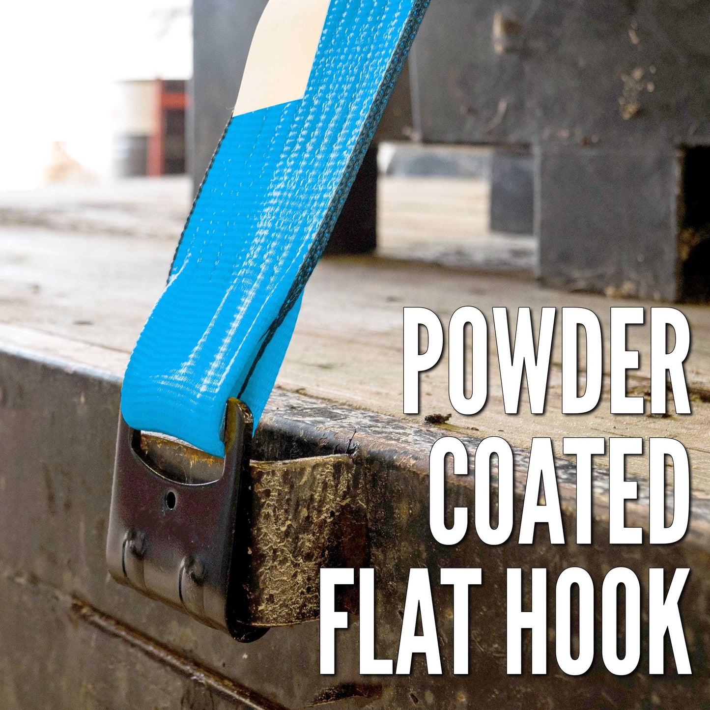 3" x 20' Ratchet Strap with Flat Hooks | Blue | 6-Pack