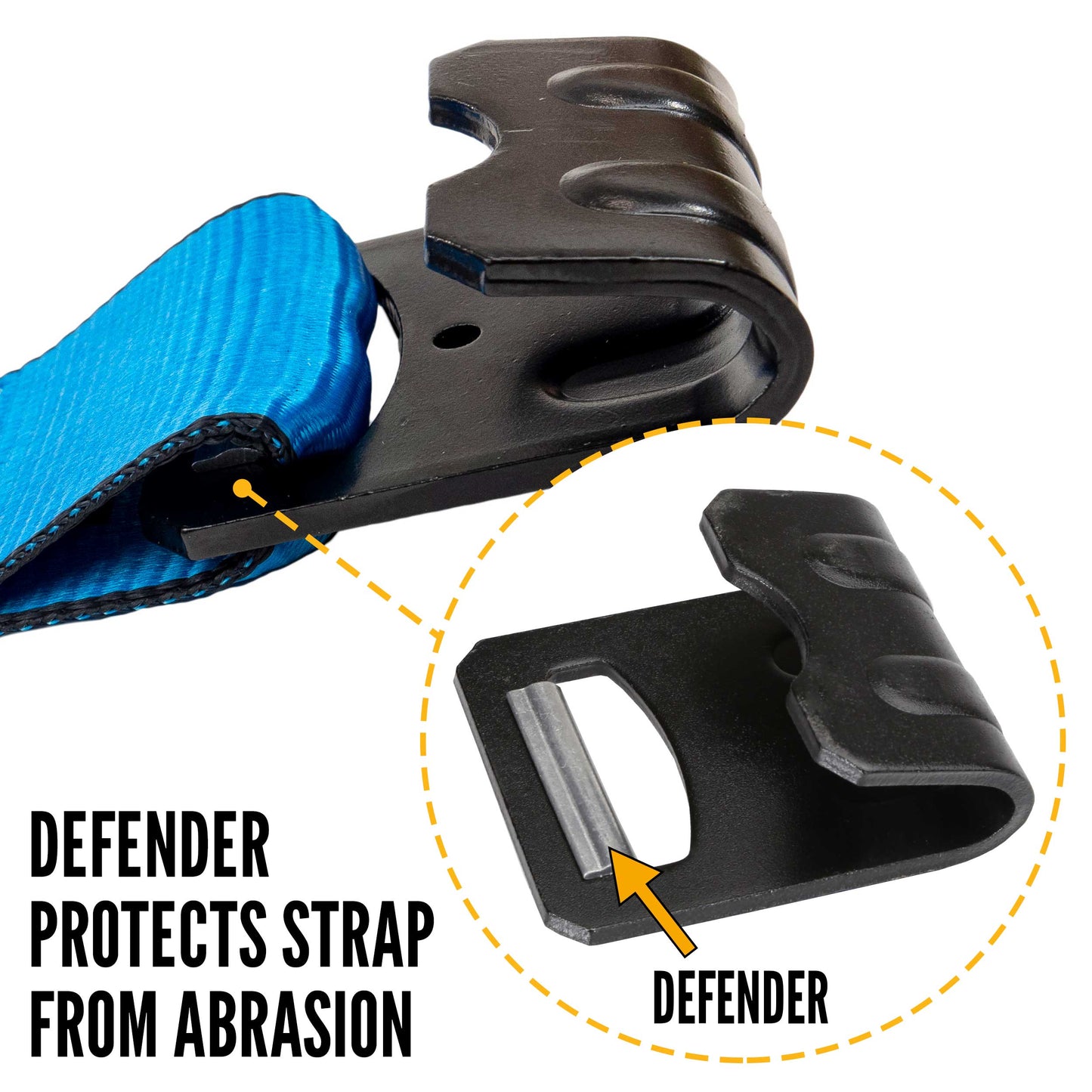 3" x 20' Ratchet Strap with Flat Hooks | Blue
