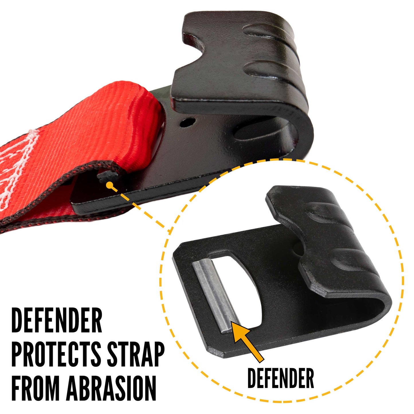 3" x 20' Ratchet Strap with Flat Hooks | Red