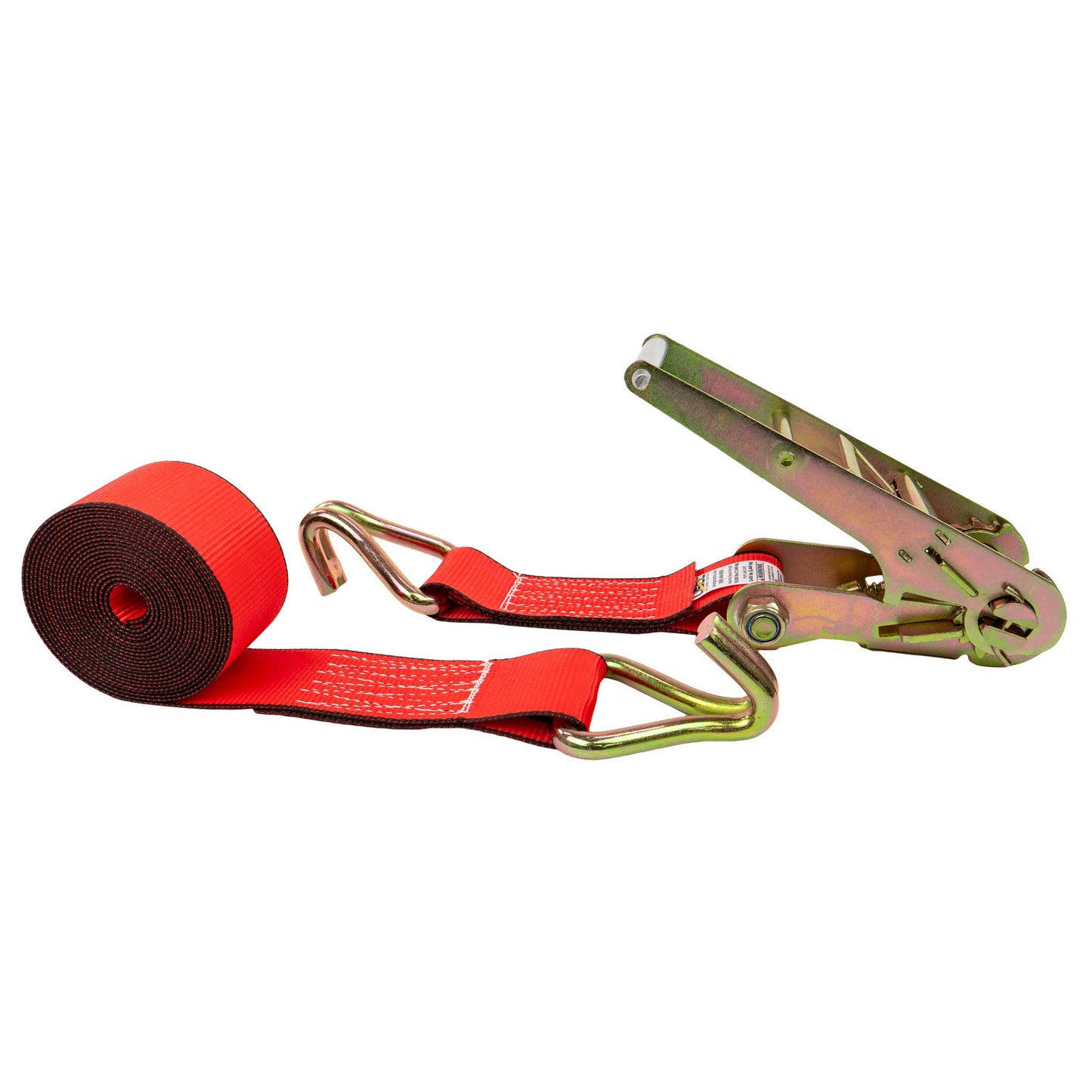 3" x 20' Ratchet Strap with Wire Hooks | Red