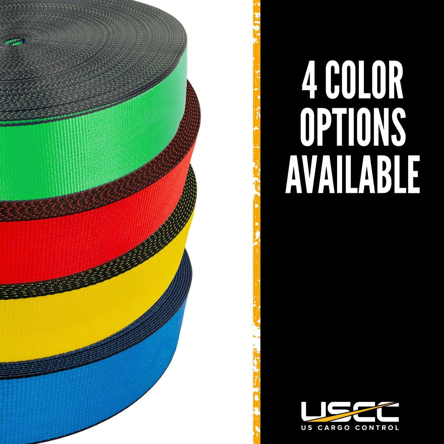 3" x 300' 18K Polyester Cargo Webbing - Yellow
