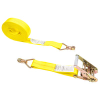 2" x 30' Ratchet Strap with Double Stud Fittings | Yellow