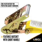 2" x 30' Ratchet Strap with Double Stud Fittings | Yellow
