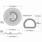 Bolt-On Flush-Mount D-Ring - 316 Stainless - 800 lbs. BS | 4-Pack