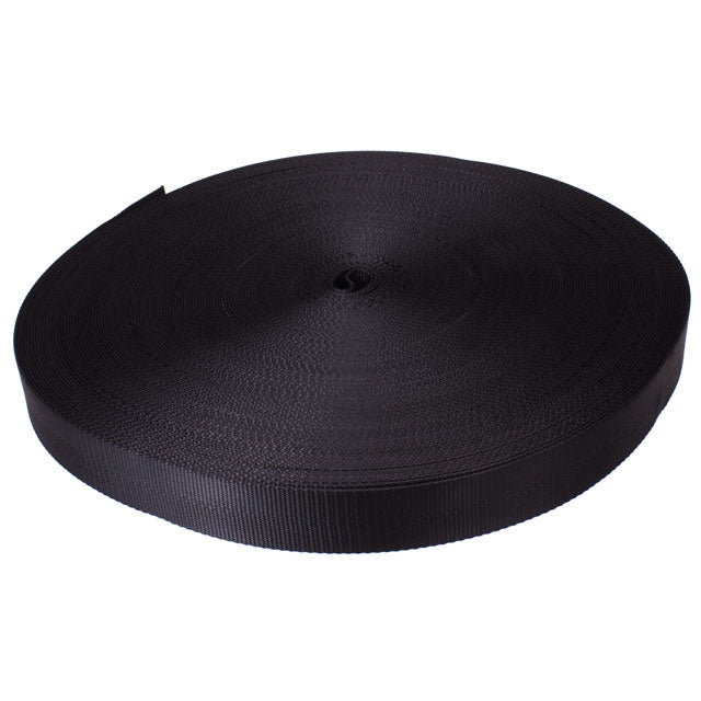 2" 12K Polyester Cargo Webbing - Linear Foot - Black