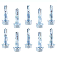 #14 x 1" Hex Screw w/ Self Drilling Tip (10 pack)