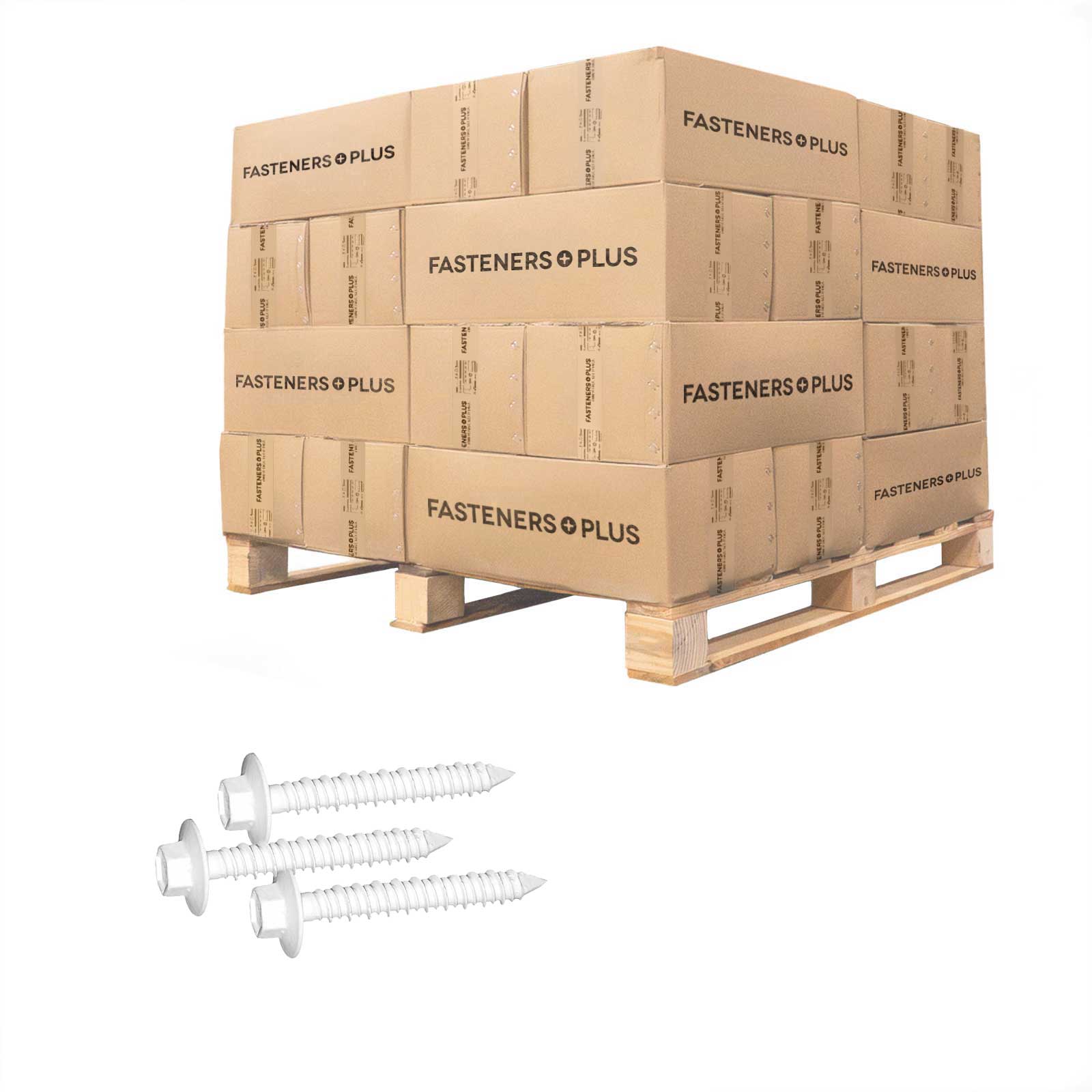Tapcon 1/4" x 1-3/4" Maxi-Set Concrete Screw, Hex Head - White Ultrashield | Qty. 36,000 (Pallet)