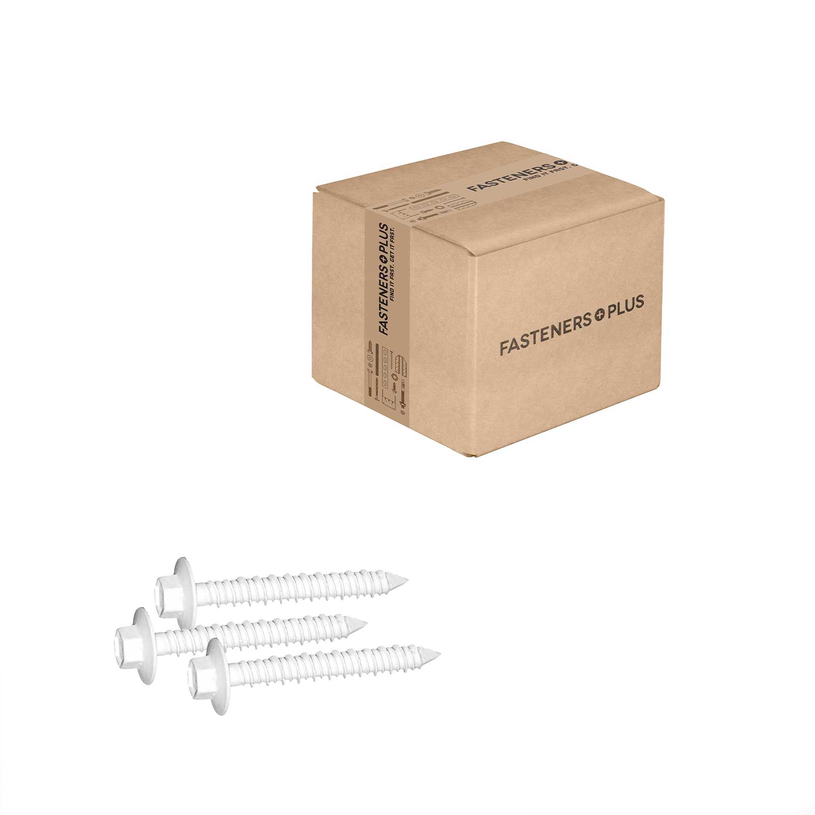 Tapcon 1/4" x 2-1/4" Maxi-Set Concrete Screws - White Ultrashield, Qty. 50 Pack