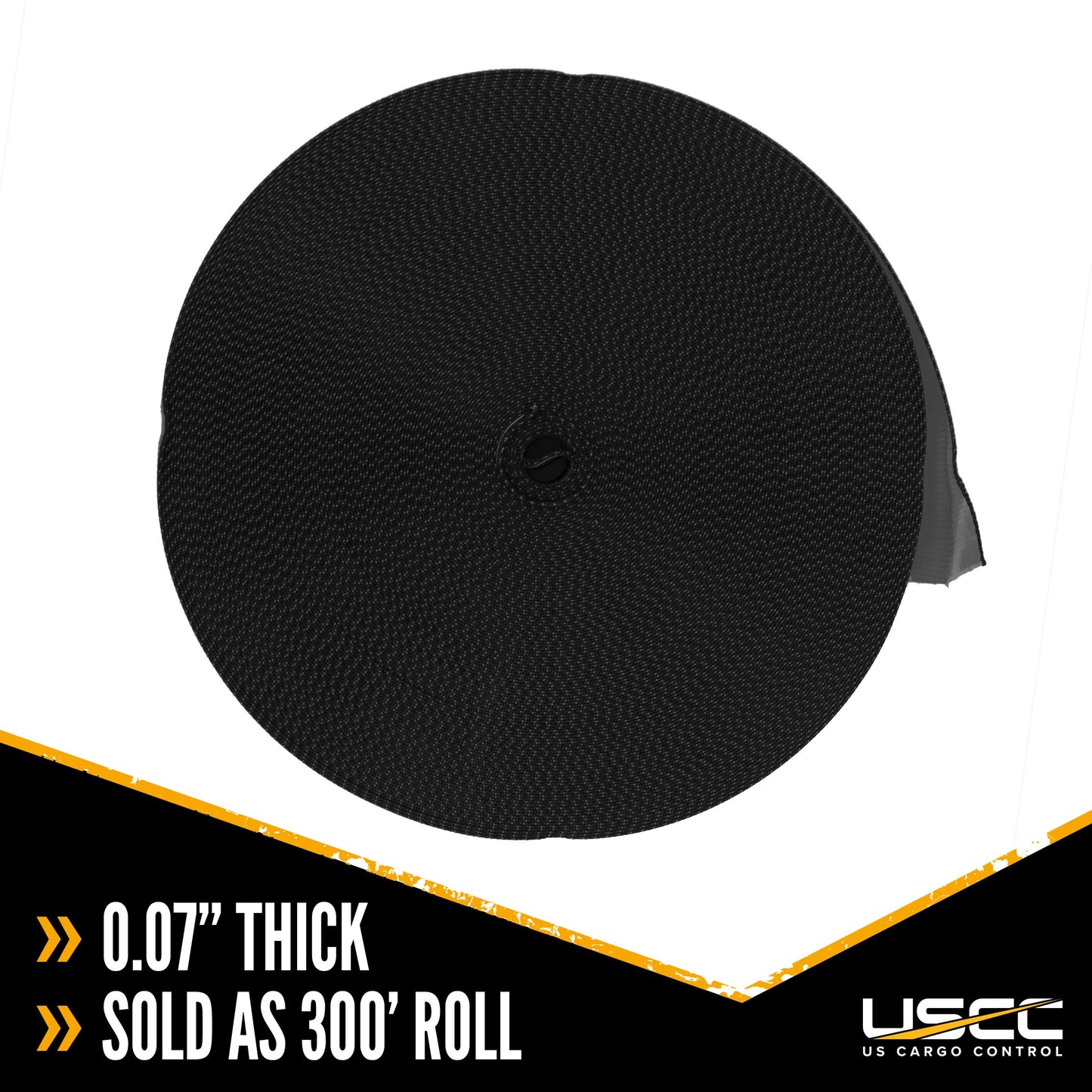 4" x 300' 20K Polyester Cargo Webbing - Black