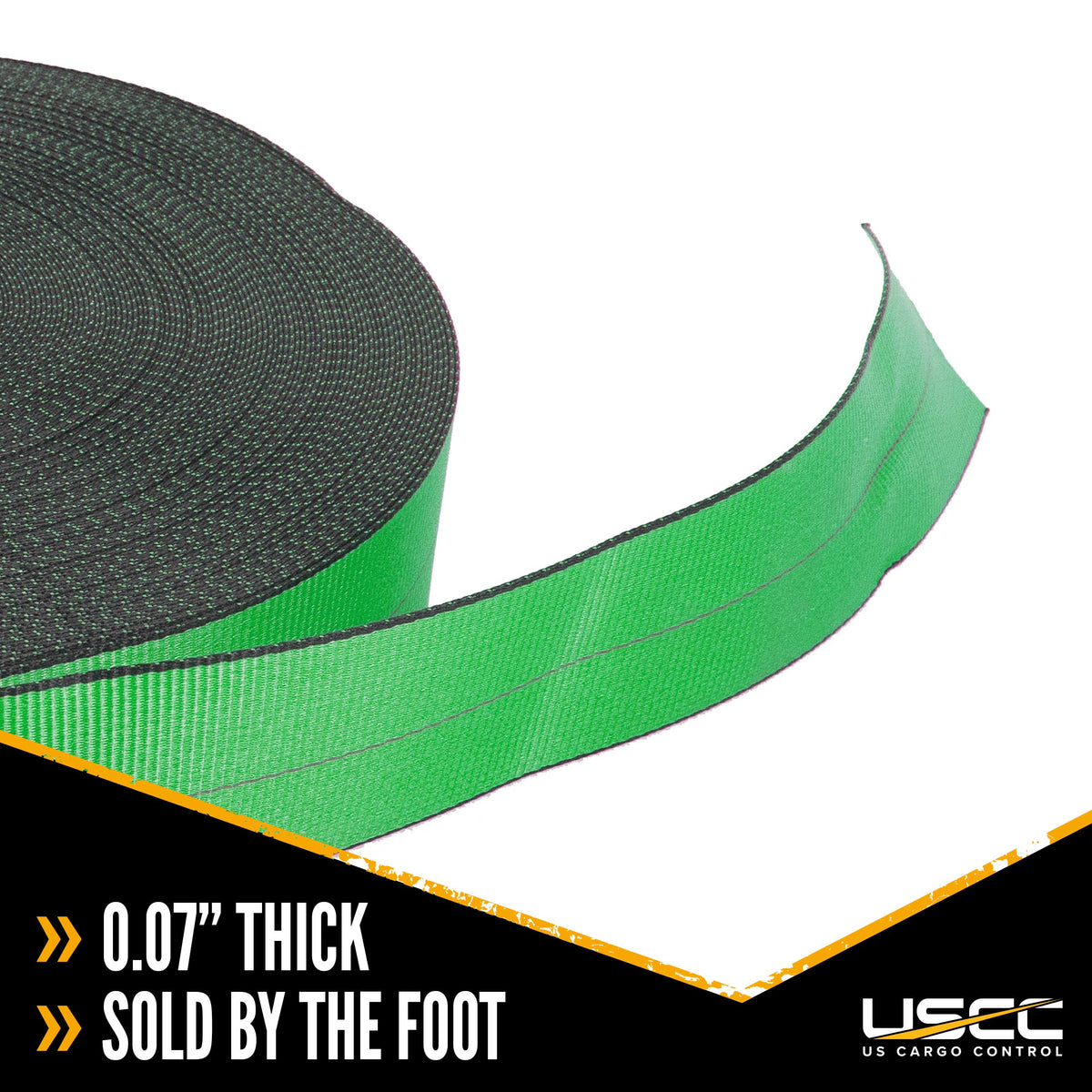 4" 20K Polyester Cargo Webbing - Green - Linear Foot