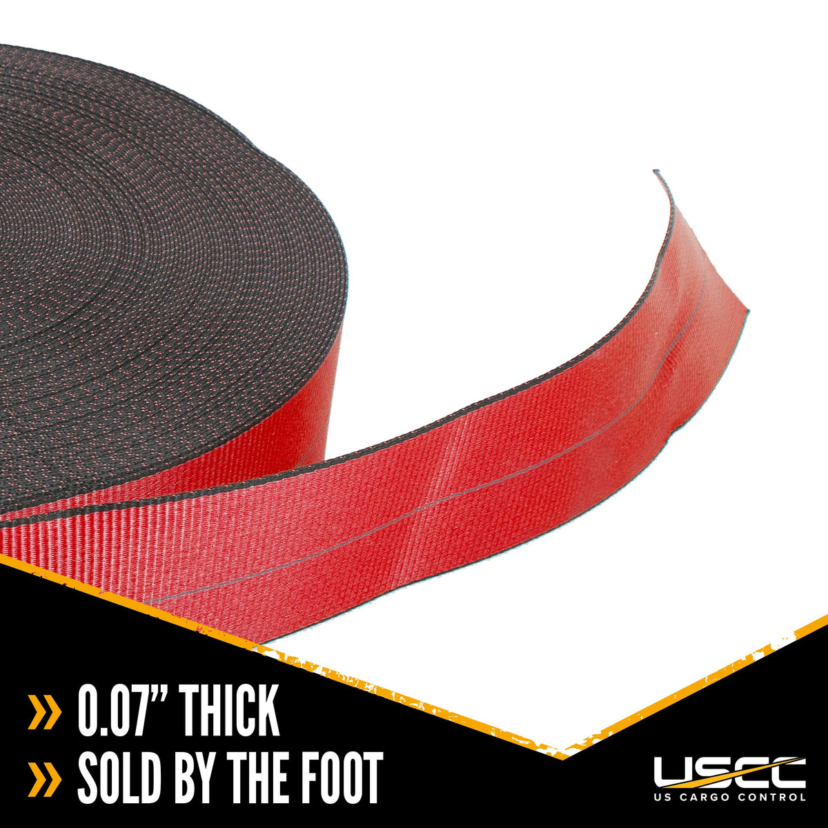 4" 20K Polyester Cargo Webbing - Red - Linear Foot