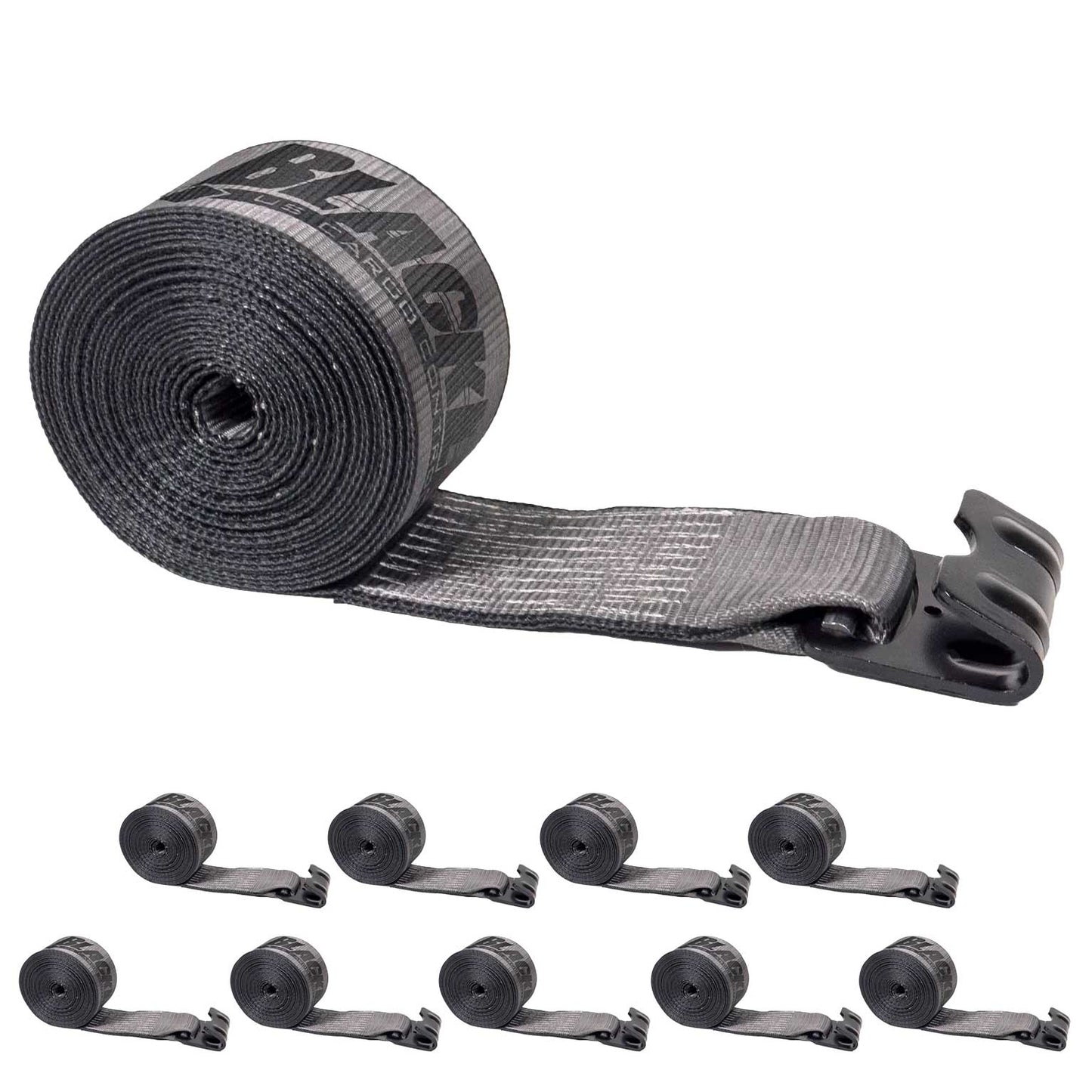 BlackLine 4" x 27' Winch Strap with 20,000 lb Flat Hook | 10-Pack