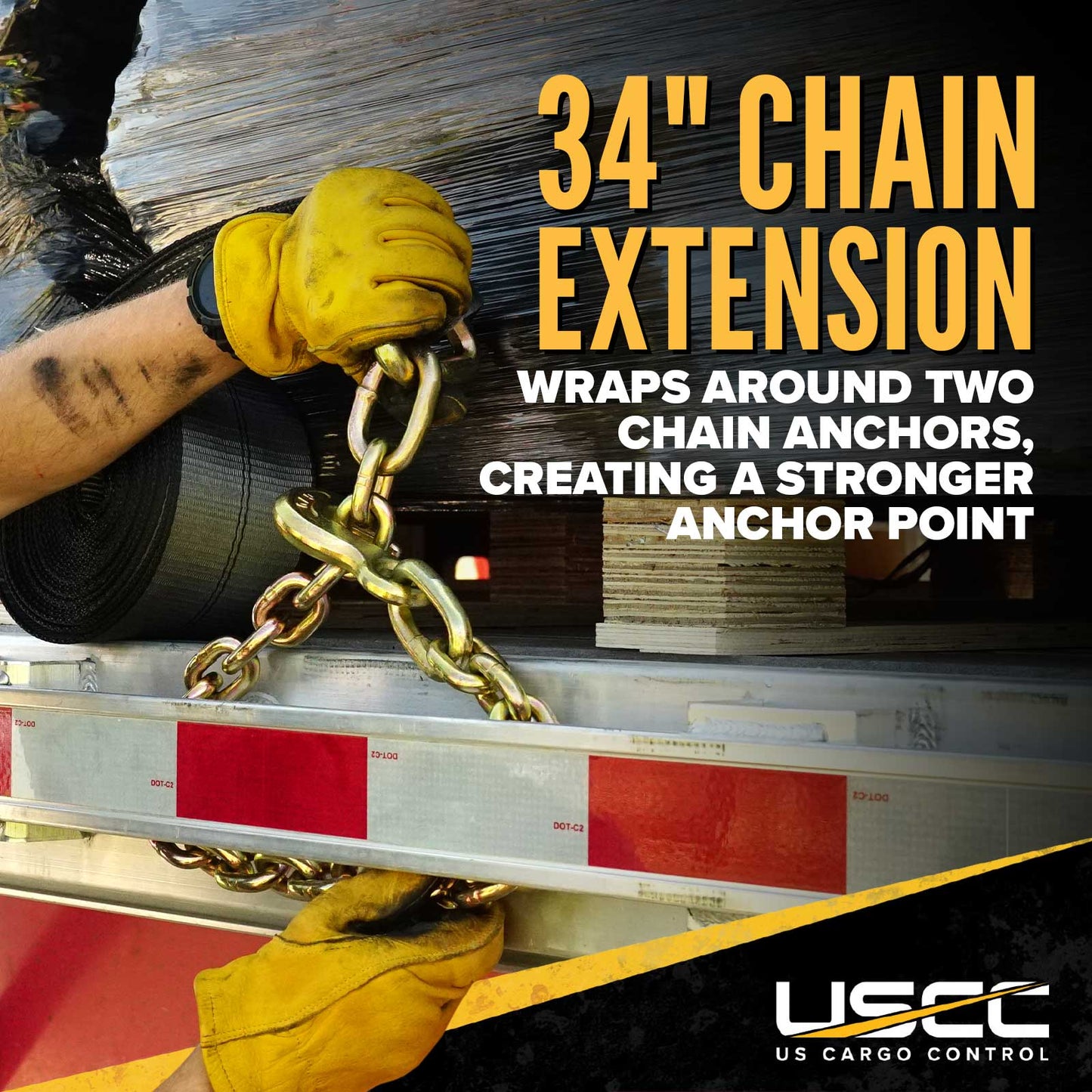 BlackLine 4" x 30' Winch Strap with 34" Chain Extension | 2-Pack