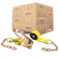 4" x 27' Ratchet Strap with 18" Chain Extensions | Yellow | 90-Pack (Pallet)