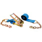 4" x 40' Ratchet Strap with 18" Chain Extensions | Blue