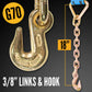 4" x 60' Ratchet Strap with 18" Chain Extensions | Blue