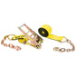 4" x 60' Ratchet Strap with 18" Chain Extensions | Yellow