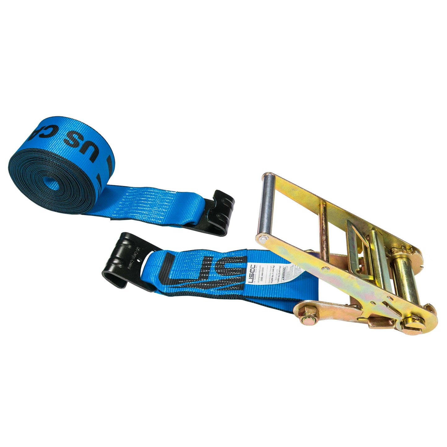4" x 60' Ratchet Strap with Flat Hooks | Blue