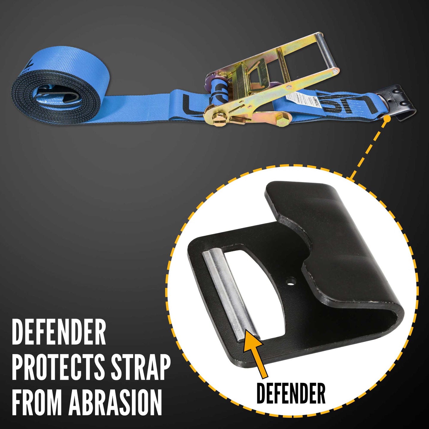 4" x 20' Ratchet Strap with Flat Hooks | Blue
