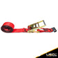 4" x 30' Ratchet Strap with Flat Hooks | Red | 2-Pack