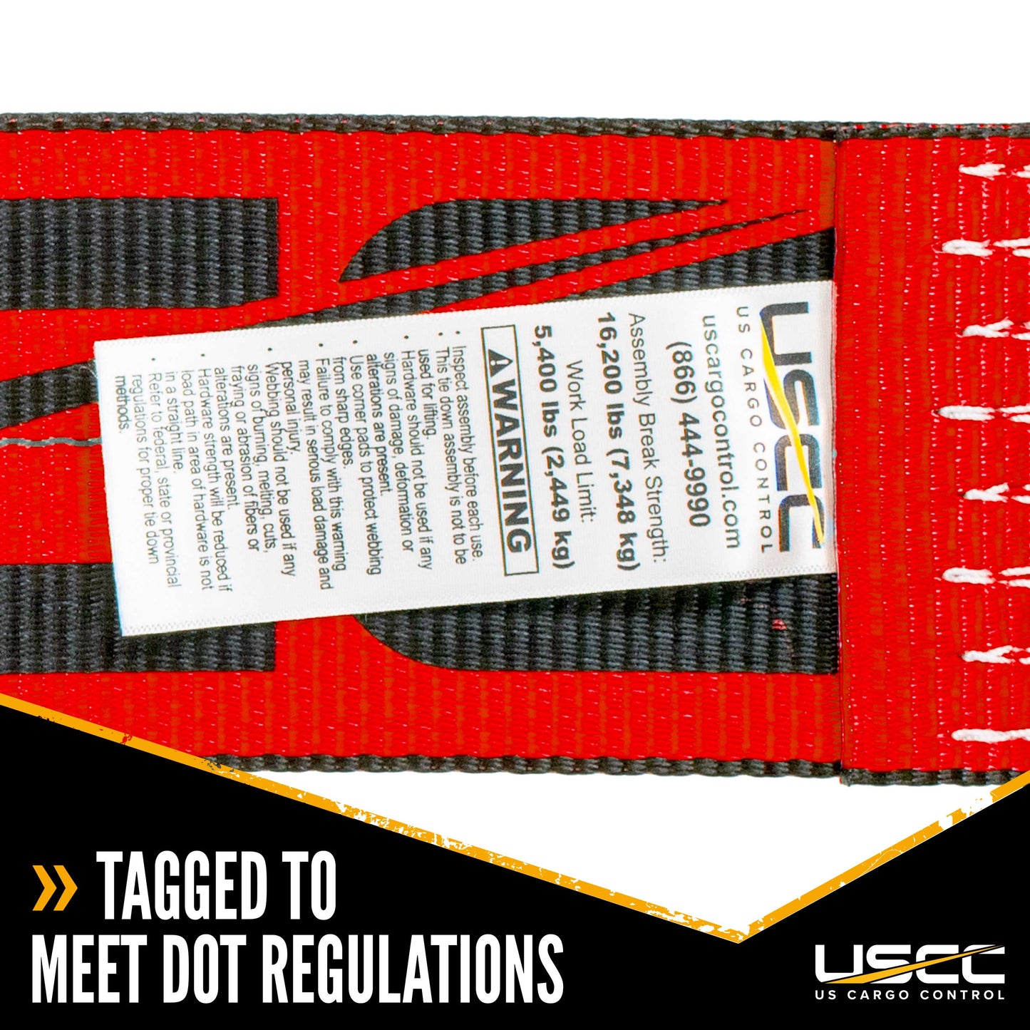 4" x 60' Ratchet Strap with Flat Hooks | Red