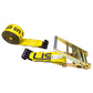 4" x 60' Ratchet Strap with Flat Hooks | Yellow