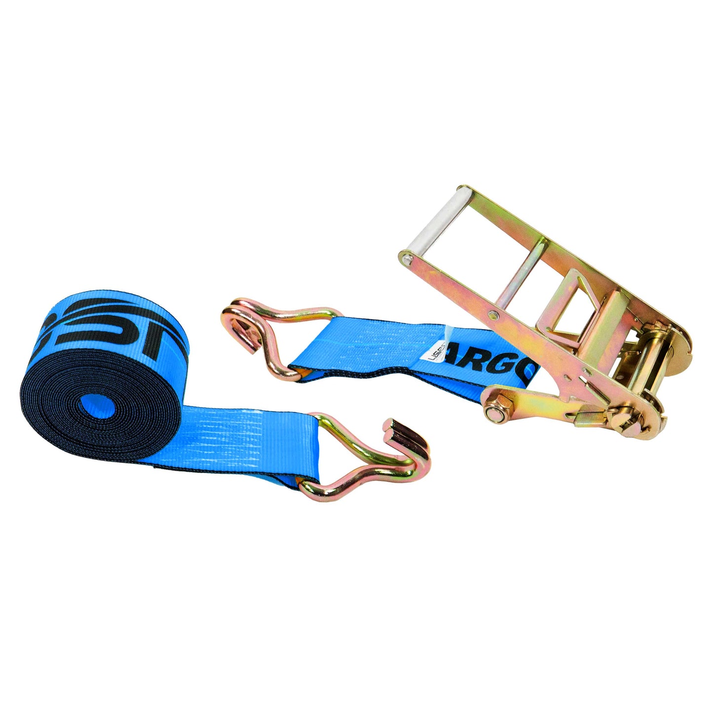 4" x 50' Ratchet Strap with Wire Hooks | Blue
