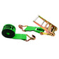 4" x 60' Ratchet Strap with Wire Hooks | Green