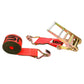 4" x 40' Ratchet Strap with Wire Hooks | Red