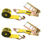 4" x 40' Ratchet Strap with Wire Hooks | Yellow | 2-Pack