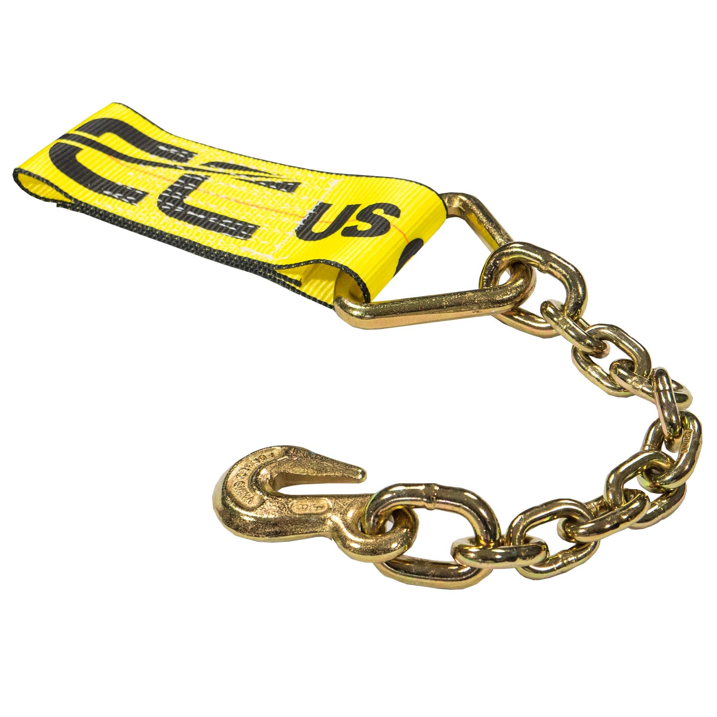 4" x 11" Replacement Ratchet Strap Fixed End - Chain Extension / Bolt Loop | No Ratchet