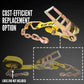 4" x 11" Replacement Ratchet Strap Fixed End - Ratchet / Chain Extension | Yellow | 4-Pack