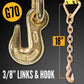 4" x 11" Ratchet Strap Fixed End - Ratchet / Chain Extension | Yellow | 100-Pack (Pallet)