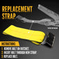 4" x 11" Replacement Ratchet Strap Fixed End - Flat Hook / Bolt Loop | No Ratchet